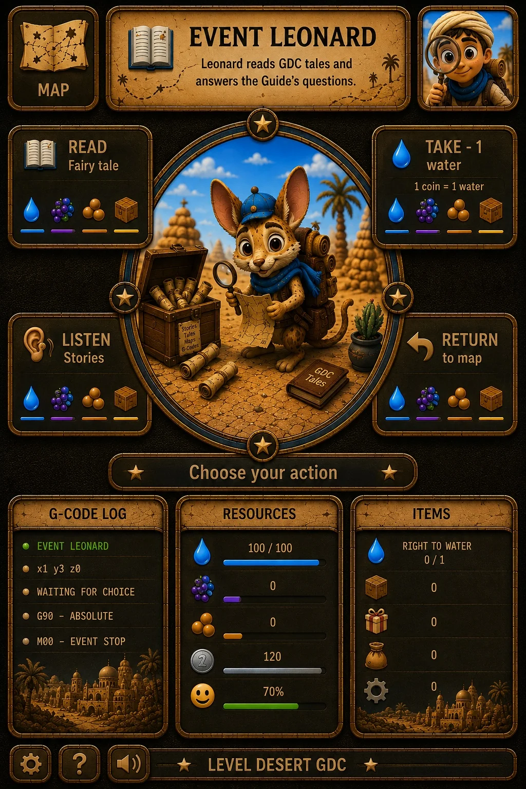 Interactive Leonard event screen